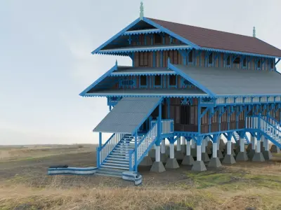 Traditional Houses - Rumah Banua Tada Low-poly 3D model