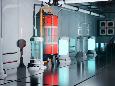 SciFi Industrial Environment 15 Assets Low-poly 3D model