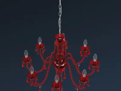 Chandelier Masiero Milord 8 VV Red 3D model