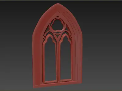 Medieval  window Low-poly 3D model