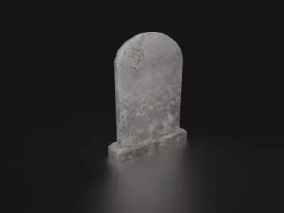 Low Poly Round Top Tombstone Low-poly 3D model