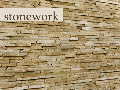 stone wall slate 24 3D model