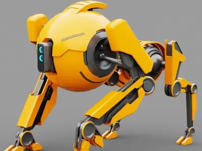 Q BOT rigged character rigged 3D model