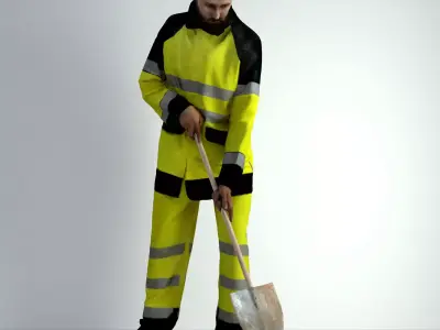 3D Scan Man Worker Safety 014 3D model