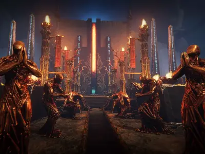 Grim temple Low-poly 3D model