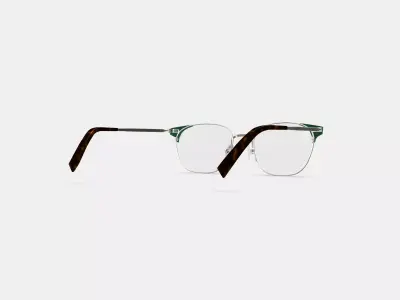 Heyward Eyeglasses in Antique Silver with Pine 3D model