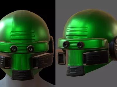 Gas mask helmet 3d model scifi Low-poly  Low-poly 3D model 300