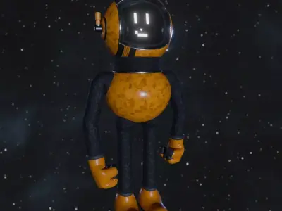 3D Lunar Space Robot Cartoon Low-poly 3D model