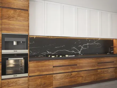 kitchen 1 with cabinets and counter tops 3D model