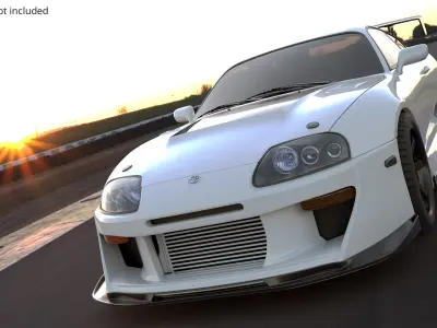  Toyota Supra Mk4 Carbon Aero Kit White Rigged for Maya 