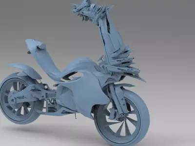 Cyberpunk dragon bike 6 3D model