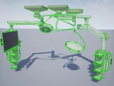 Operating Room Electronics and Lighting System Low-poly 3D model