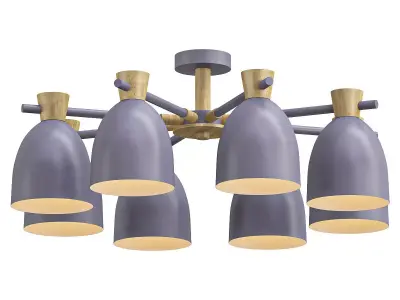 folke light fixture with six shades of gold 3D model