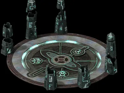 Heterogeneous - mysterious stone column 02 3D model