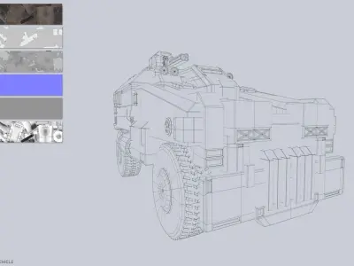 Advance Light Military Vehicle Low-poly 3D model