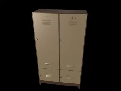 Locker with two doors Low-poly 3D model