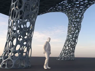 Futuristic high Pavilion 3D model