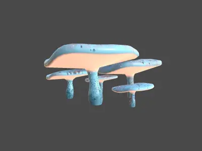 Fantasy Mushroom I05 Blue Orange - Scene Backdrop Design Low-poly 3D model