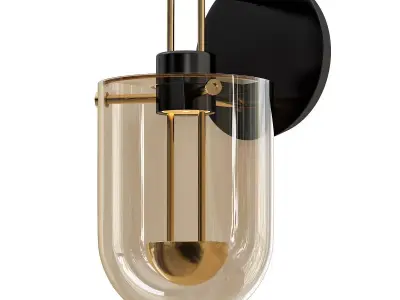 sivan modern wall light with gold finish and clear glass 3D model