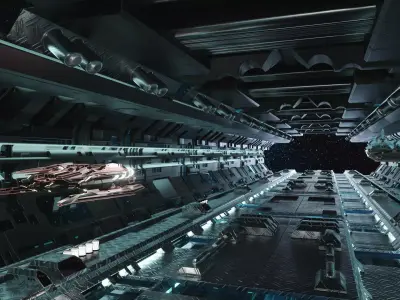 Technology space shuttle tunnel 3D model