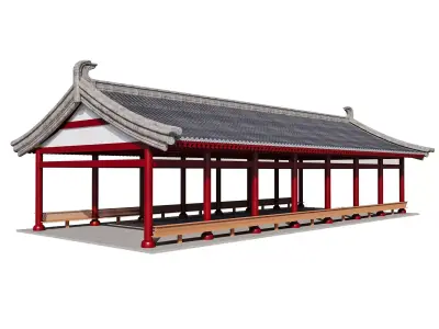 East Asian Covered Corridor 3D model