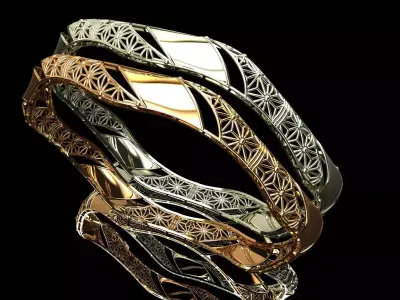 1528 Interwoven Harmony Bangle 61MM-11gm 3D print model