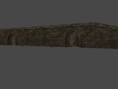 Old Stone Bridge Low-poly 3D model