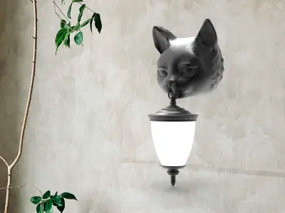 cat Head Wall Lamp 3D print model