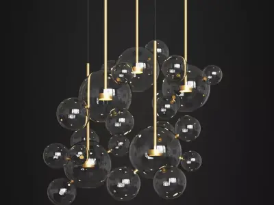 Giopato Coombes Bolle Circular Chandelier 24 Bubbles 3D model