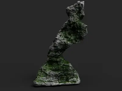 Mossy Cliff Rock 23-8 Low-poly 3D model