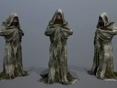 old statue Low-poly 3D model