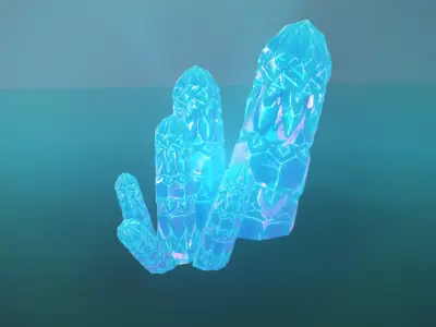 Minerals game style blue Low-poly 3D model