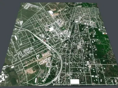 Cityscape Bucha Ukraine 3D model