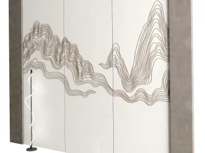 Decorativ panel wave 3 3D model