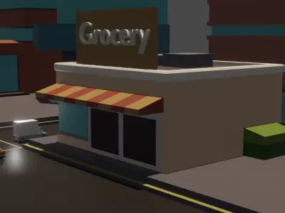 City in peace  Free low-poly 3D model