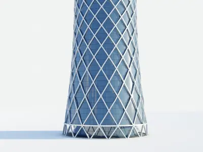 tornado tower - doha Qatar Low-poly 3D model