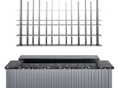 Bar area for a coffee shop 3D model