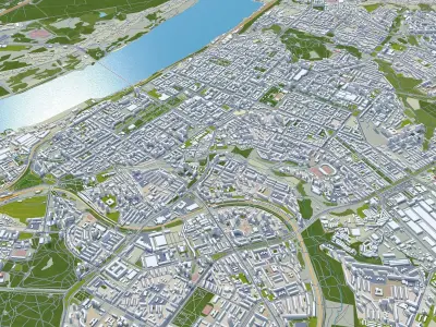 Perm City Russia Low-poly 3D model