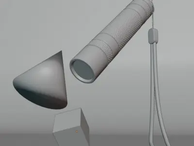 Beautiful flashlight in noire 3D model