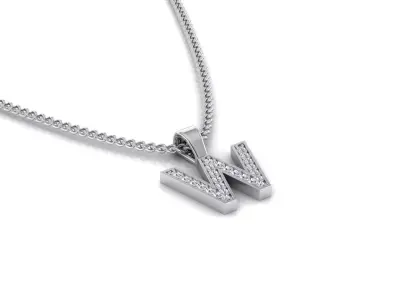 Pendant W letter with lights 3D print model