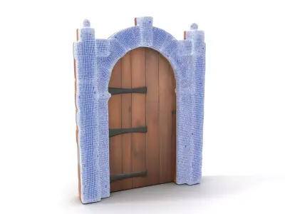 Rustic Arched Door model pack Low-poly 3D model