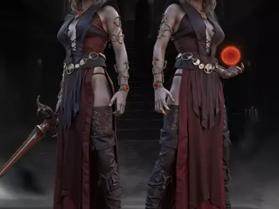 Vampire Lady 3D Model 3D model