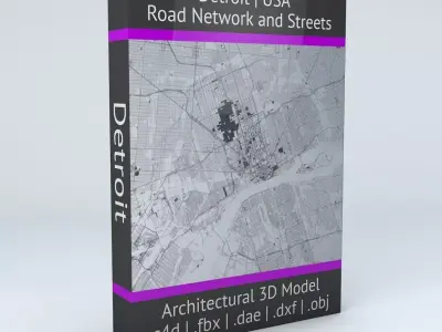 Detroit Road Network and Streets 3D model