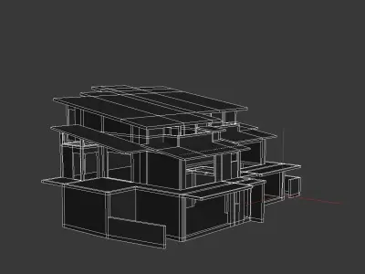 004403-Duplexes Houses  Low-poly 3D model