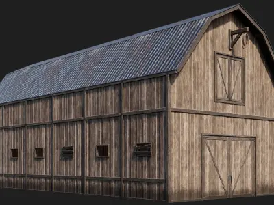 69-70-71-72 - Farm Buildings 4K PBR GameReady Low-poly 3D model