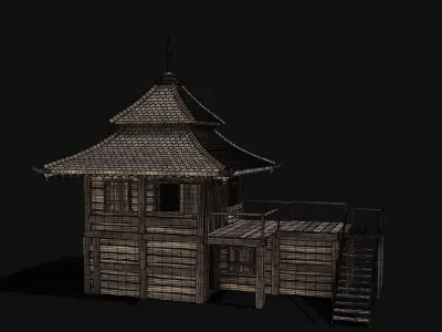 FEUDAL JAPAN CHINESE HOUSE DOJO HUT SAMURAI NINJA COLLECTION AAA Low-poly 3D model