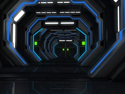 Low Poly Sci Fi Corridor 3D model