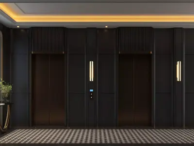 elevator room 01 Low-poly 3D model