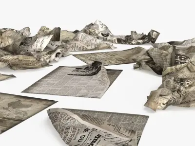 Old Newspaper Garbage Low-poly 3D model