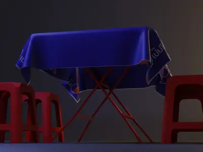 Street food table 3D model